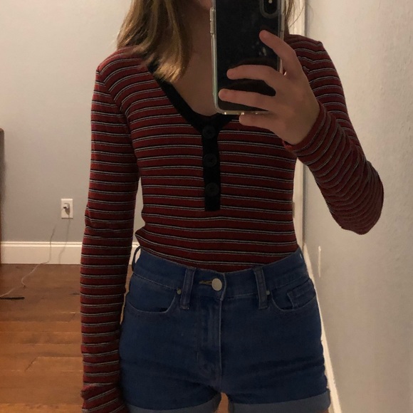 Forever 21 Tops - Forever 21 Long Sleeve Button Up Ribbed Tee Forever 21 Tops - Forever 21 Long Sleeve Button Up Ribbed Tee